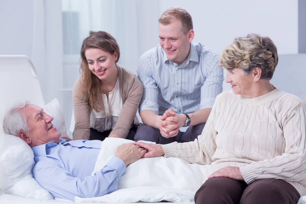 Family talking about hospice care options